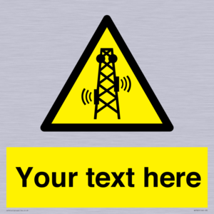 Custom warning RF radiation transmitter